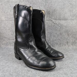 Laredo Boots Kids 5 Western Cowboy Roper Vintage Leather Black Round Toe Classic